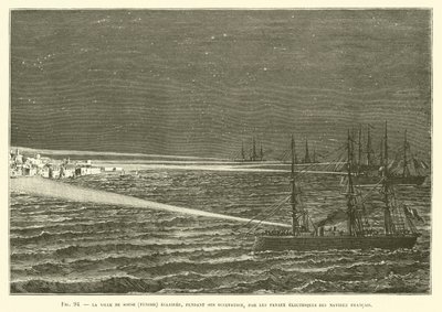 The City of Sousse (Tunisia) Lit During Its Occupation by the Electric Lanterns of French Ships by French School
